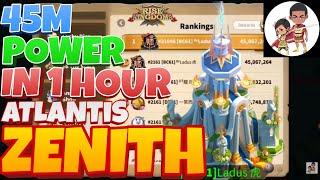 45 Million Power Gain in 1 Hour; Zenith of Power Rise of Kingdoms; RoK Atlantis Legendary City Skin