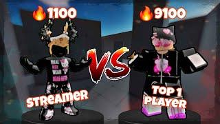 The TOP 1 WINSTREAK PLAYER VS A STREAMER WITH 1000 STREAK  ...(Roblox Rivals)