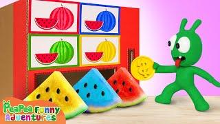 Pea Pea Tries Colorful Watermelon Vending Machine - Pea Pea Funny Adventures