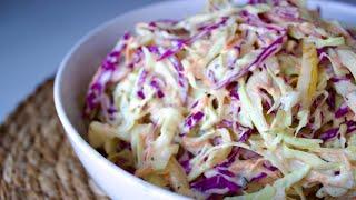 Very Simple Coleslaw Recipe | How to make creamy coleslaw with red cabbage