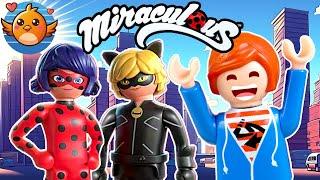 Playmobil Familie Vogel: MIRACULOUS in PLAYMOBIL CITYAbenteuer mit Ladybug, Cat Noir & Julian