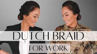 Quick Dutch Braid For Work | Air Force Hair Tutorial