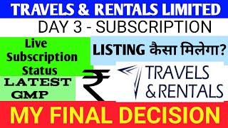 Travels And Rentals IpoTravels & Rentals Ipo ReviewTravels & Rentals Ipo GmpTravels & Rentals Ipo