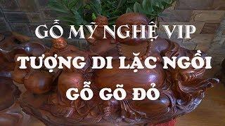 Tượng Di Lặc ngồi gỗ gõ đỏ - Gỗ Mỹ Nghệ Vip