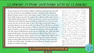 Pitman Shorthand -  Revisionary Exercise (A) Dictation (55 WPM) - KZ Learning