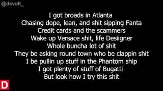 Desiigner -  Panda Lyrics on screen