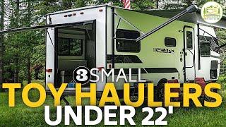 3 Small Toy Hauler Camper Trailers with Bathrooms