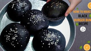 Best Black Burger Buns Recipe |اب صرف آدھا کلو میدہ سے بلیک بن بنائے| How to make soft buns recipe