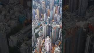 Hong kong city Drone view