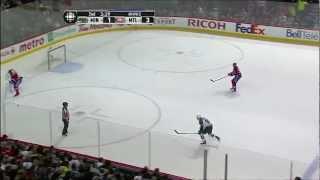 Alexei Emelin lays big hip check, but on his own team-mate! - 3/01/2012