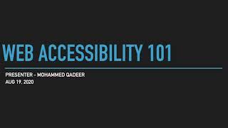 Web Accessibility 101