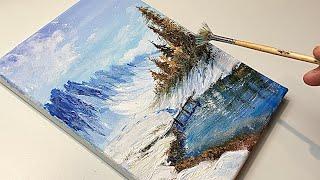 Winter Scenery Painting / Acrylic Painting for Beginners