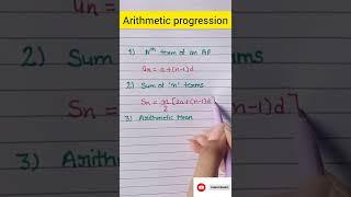 Arithmetic progression Formula #Maths #shorts #mathematics