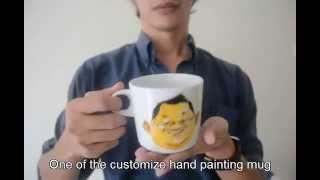 Ceramic Porcelain Mug Painting And Baking by Triton Lim - Caricature Artist Malaysia