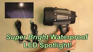 Durapower 5,000 Lumen LED Rechargeable Spotlight, 7200mah IP68 Waterproof REVIEW