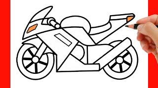 HOW TO DRAW A MOTORCYCLE EASY