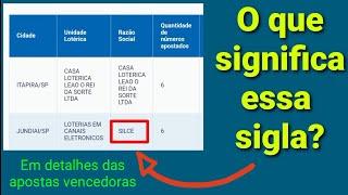 O que significa a sigla SILCE nos detalhes das apostas vencedoras?