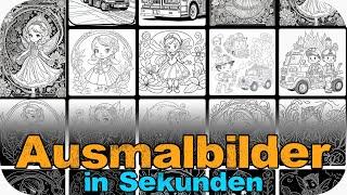 Ausmalbilder für Kinder selber erstellen | Kinder Malbuch mit KI | Tutorial [deutsch]