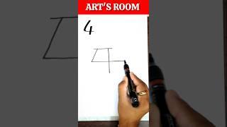 How To Draw Easy Drawing With Numbers | Car Drawing #shorts #youtubeshorts #artsroom