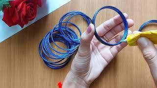 beautiful DIY silk thread bangles | convert old bangles into new design | red bangles design