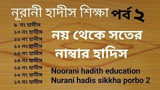 Nurani hadis shikkha porbo 2,নূরানী হাদীস শিক্ষা পর্ব ২, ৯-১৭, hadees sharif,হাদিস শরিফ ৯ থেকে ১৭ নং