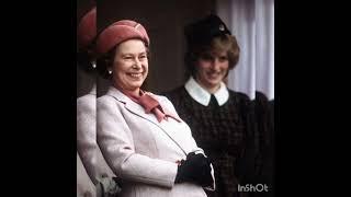 Princess Diana with Queen Elizabeth in regal moments #fashion #princess #glamour #royal