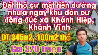 Bán đất thổ cư Khánh Hiệp giá rẻ|Nhà đất Khánh Vĩnh bán đất mặt tiền đường nhựa ngay khu dân cư