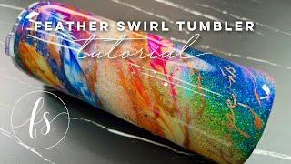 Feather Swirl Glitter Tumbler Tutorial