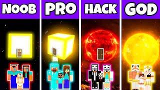 Minecraft Build Challenge: Noob vs Pro vs Hacker vs God