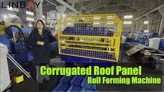 【Roof Panel】Linbay- Corrugated Roof Panel Roll Forming Machine for American customer