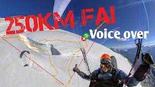 250 km Paragliding XC Flight || With Voicover on Flight Tactics