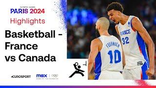 CANADA ELIMINATED!  | France vs Canada Basketball Quarter-Final Highlights | #Paris2024 #Olympics