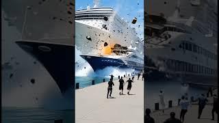 Yacht Loses Control and Scrapes Against Cruise Ship at the Dock!