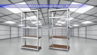 1 8M light Duty Metal 5 tier Storage shelves   Assembly