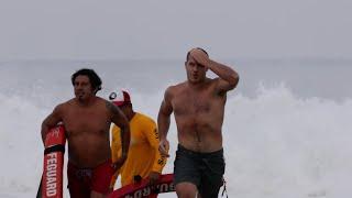 RAW CLIPS WILD PUERTO ESCONDIDO DESTROYS CROWD OF BIG WAVE SURFERS!