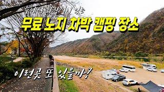 수세식 화장실이 있는 갈대밭 뷰 노지 차박 캠핑 장소 참 좋다!