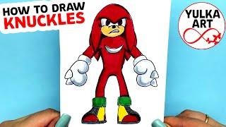 How to draw Knuckles - Sonic the Hedgehog 2 Movie | Yulka Art drawings