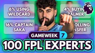 FPL GW7 EXPERT Transfer Trends & Best Captains?  100 Experts Reveal Gameweek 7 Team Plans