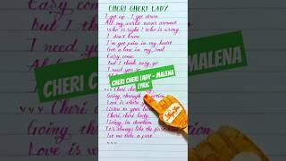 Cheri cheri lady - Maléna | Lyrics Handwriting Nga Lee
