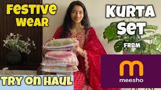 Get festive ready!! Meesho kurta set haul | meesho suit set haul| meesho party wear haul #meesho