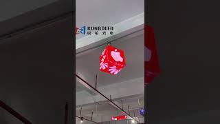 Indoor Outdoor Cubic LED Digital Sign with 5 sides Mount on the Ceiling to display Logo Contents