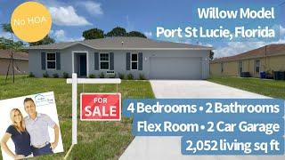 Willow Model 4 Bed 2 Bath New Home Construction For Sale In Port St Lucie, Florida