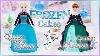 FROZEN CAKES!! ️ Queen ELSA and Queen ANNA Doll Cakes