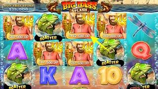 RECORD BIG BASS SPLASH 4 SCATTERS 15 FREE SPINS FROM LEVEL 2 - INSANE WIN - 5 FISHES 10X MULTIPLIER