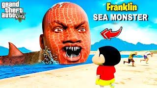 GTA 5 : ranklin is a SEA MONSTER | Shinchan Saves City in GTA 5 Tamil !