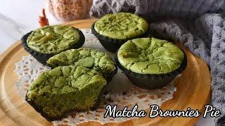 MATCHA BROWNIES PIE. GREEN TEA BROWNIES PIE/TART RECIPE. RESEPI MUDAH & SEDAP. matcha brownies