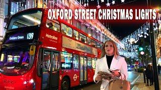 Oxford Street Christmas Lights Tour 2022 | Central London Night walk [4K]