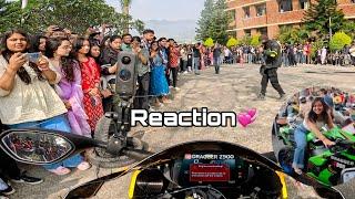 First Day in College on My Kawasaki Zx10r | College Fest | Cute Girl Reaction #zx10r #cute #z900