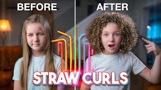 Heatless Curls | Straight to Curly Hair Tutorial | Straw Curls