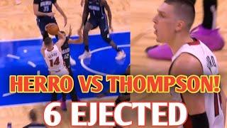 Tyler Herro vs Amen Thompson INTENSE FIGHT 6 Players Ejected